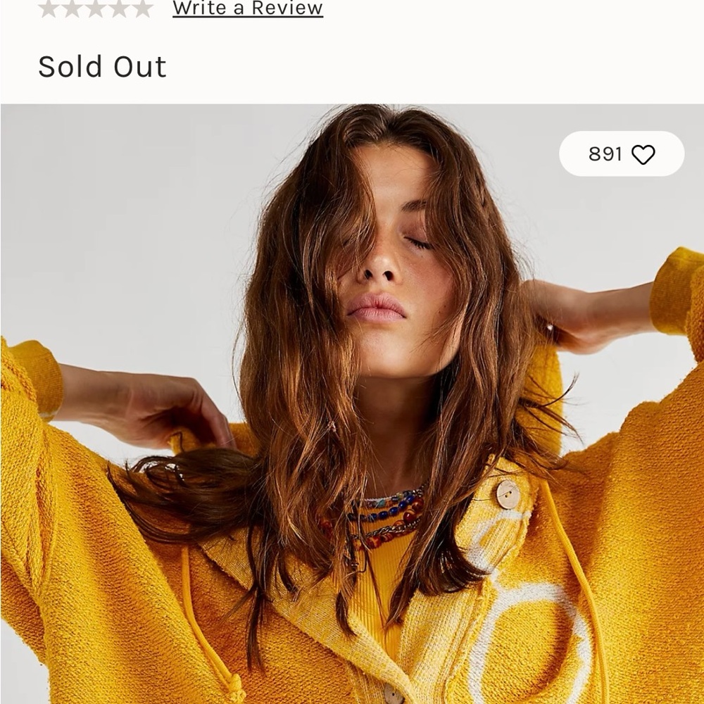 We The Free Mustard Textured Hoodie